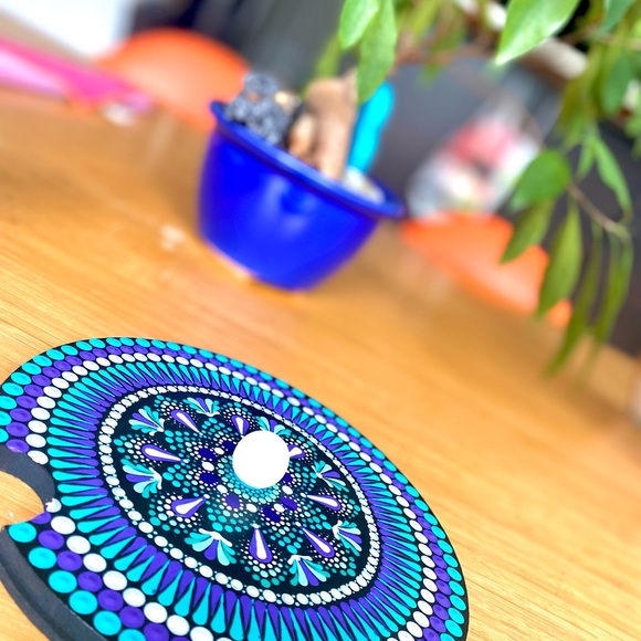SOLDHand painted mandala, incense burner - Picture 4 of 5